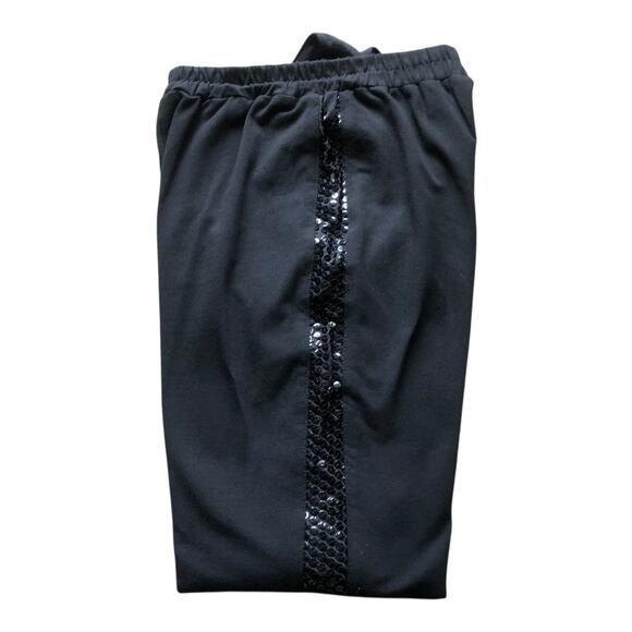 Vintage Bodalia Petite Stirrup Pants Black Sequin Side Leggings Medium Petite - Picture 7 of 14